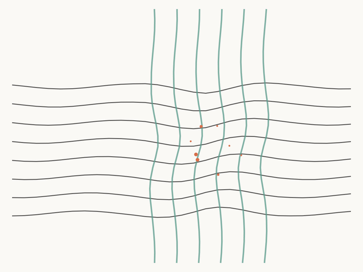 Crossing wave fields bend and break where they overlap, representing adhd homework system guide.