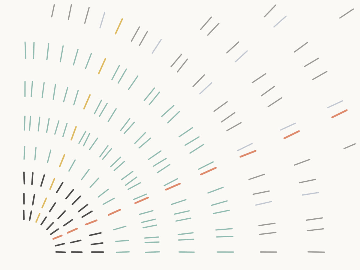 Strokes burst from one corner and thin outward, representing canvas parent notifications.