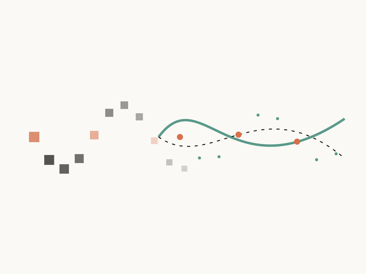 Static marks fade while two automated streams carry signals forward, representing a homework tracker for ADHD that continues without manual upkeep.
