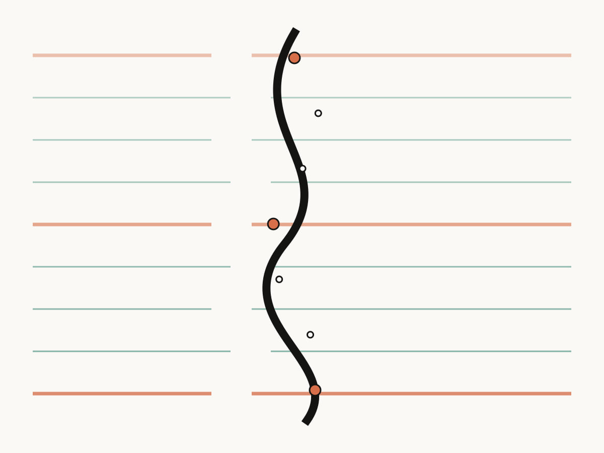 A broad layer of horizontal access is crossed by one deeper channel, representing the difference between an IEP and 504 plan for ADHD.