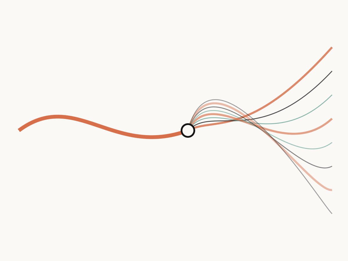 One applied line strikes a point and rebounds as a larger field, representing why an ADHD teen won’t do homework when pressure increases resistance.
