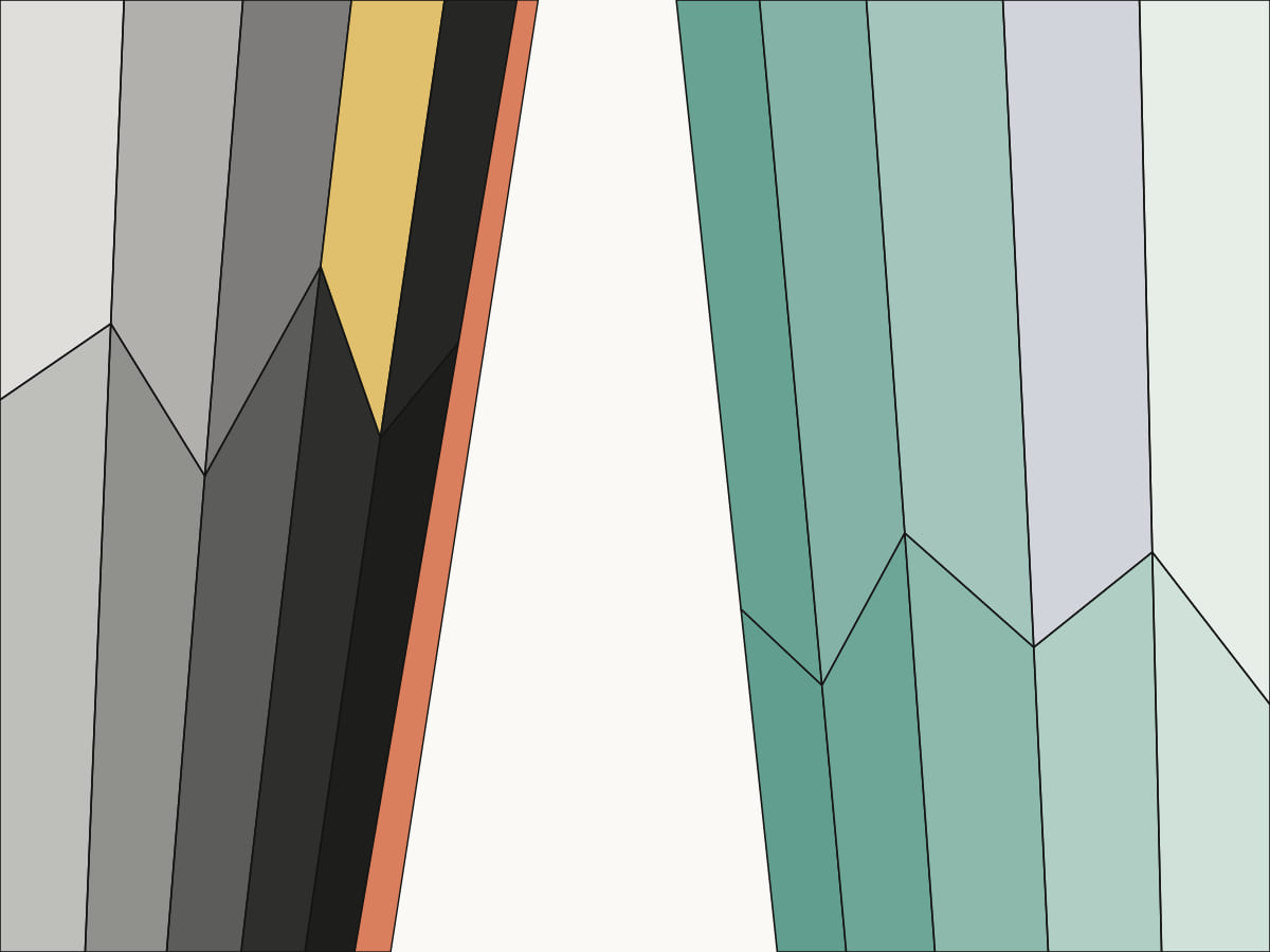 Two faceted masses tilt apart around one widening open wedge, representing why do reminders stop working adhd.